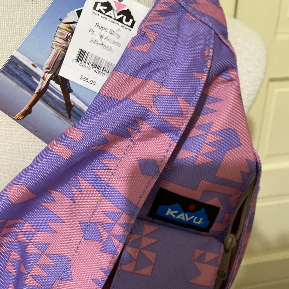 Sold New KAVU Rope Sling Bag Crossbody Backpack 🎒Pastel Arcade color Multi NWT - Picture 10 of 12